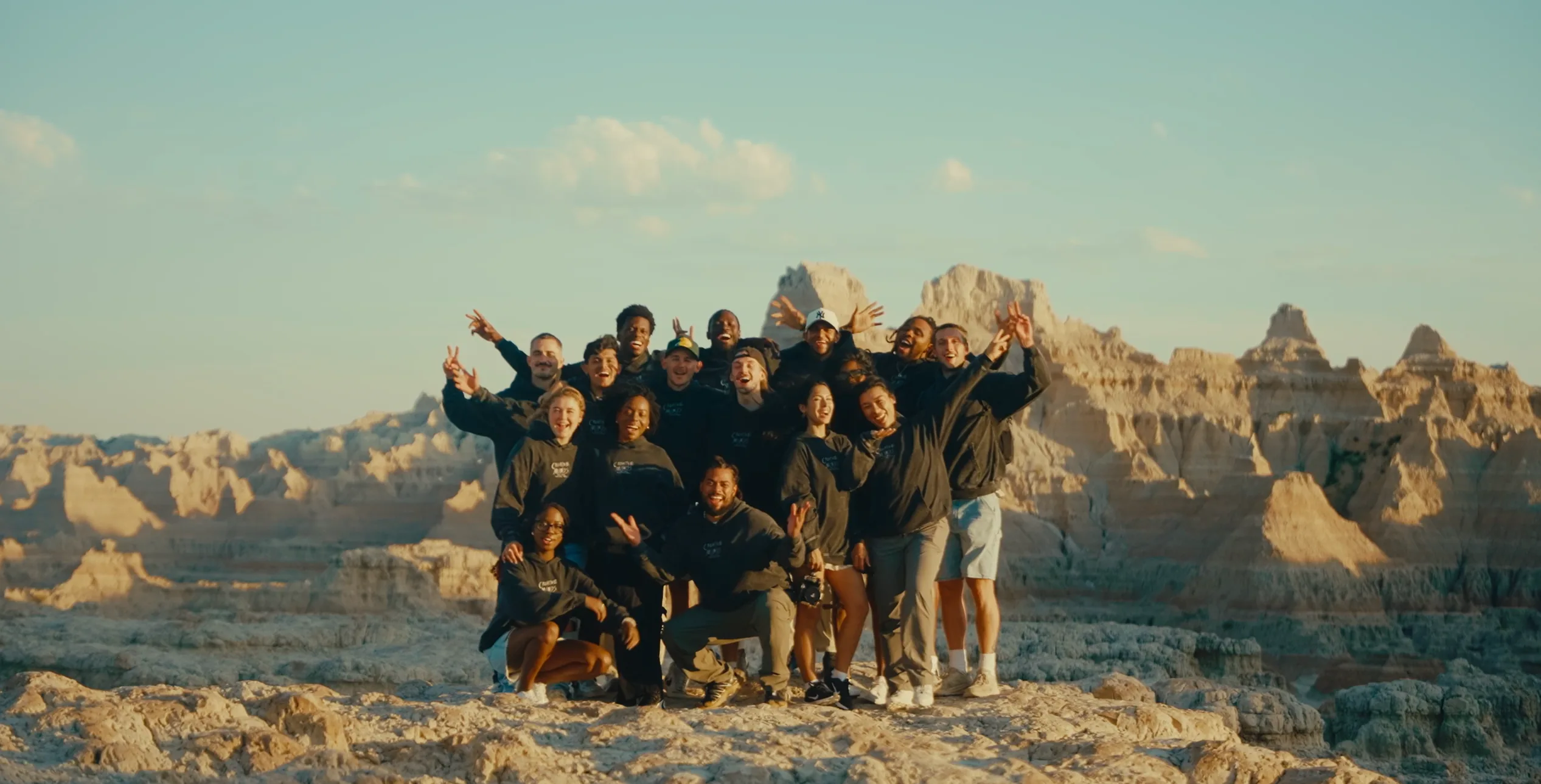 Black Hills SD 2024, Badlands group at golden hour